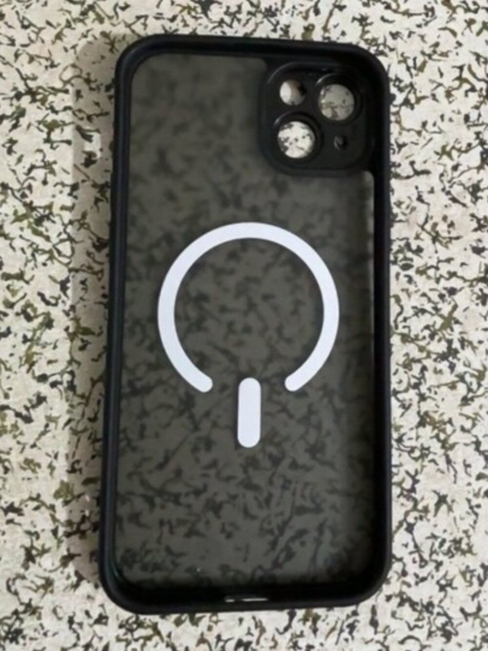 MagSafe Frosted Clear iPhone Case with Black Bumper | Minimalist Tech